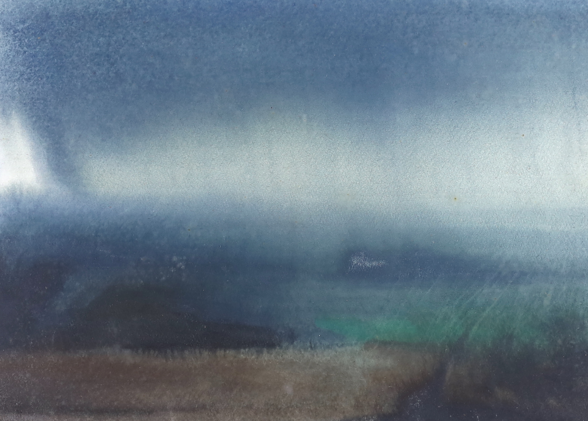Bill Darrell (d.1990), watercolour, 'Rain', inscribed verso, 37 x 52cm